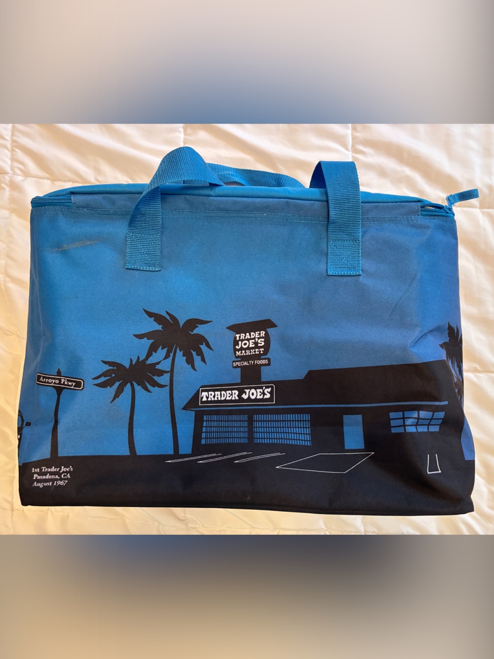 Trader Joe's Blue Canvas Market Tote - Picture 3 of 5